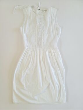 Ulla Johnson 100% Cotton White Lace Detail Shift Dress, Size 2